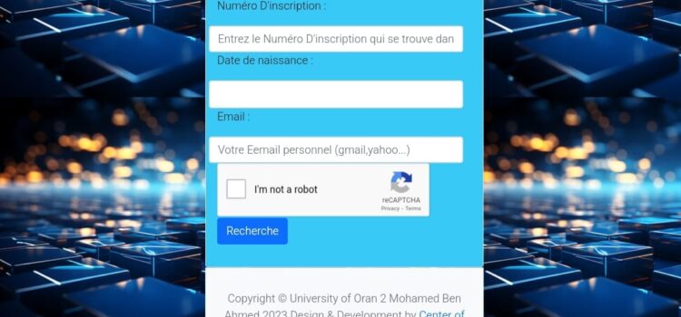 Comptes étudiant sur la plateforme elearning de l’université d’Oran2