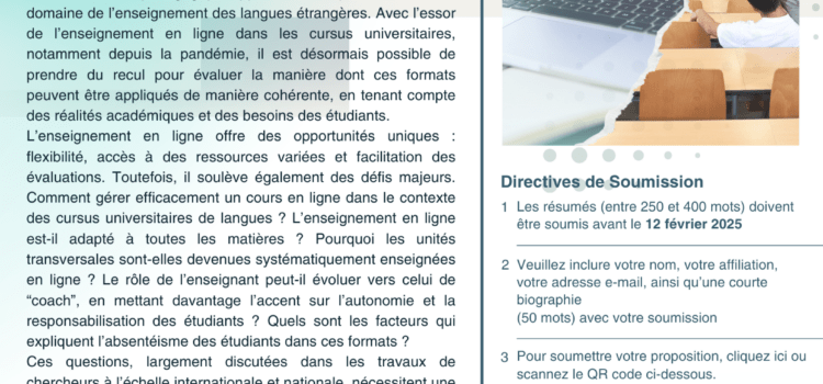 Journée d’étude “L’enseignement en ligne : pédagogie et évaluation” du 20 février 2025