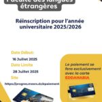Ouverture des réinscriptions des étudiants pour l’année universitaire 2025-2026