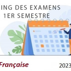 Filière : Langue Française : Planning des examens Licence S1 2023-2024