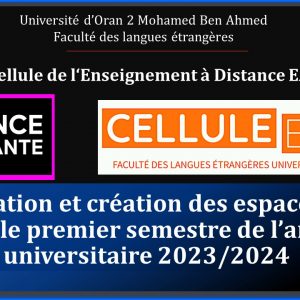 Actualisation et création des espaces cours pour le premier semestre de l’année universitaire 2023/2024