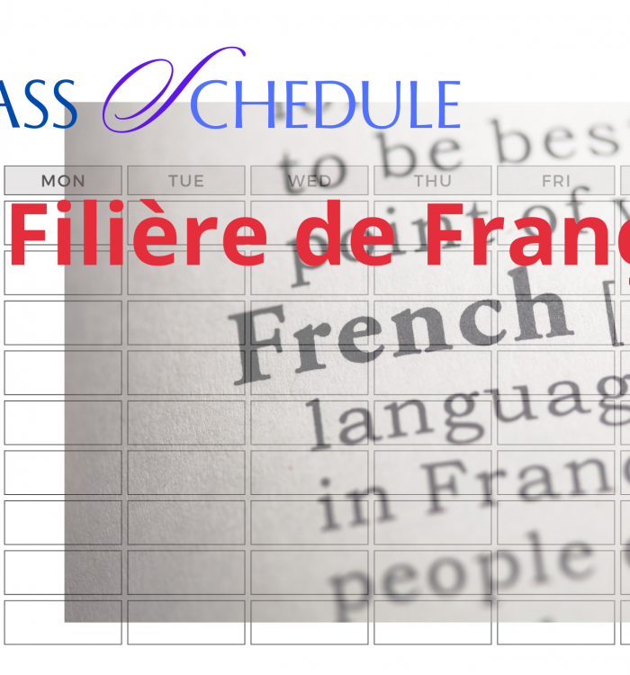 Emploi du temps pour la filière de la langue française