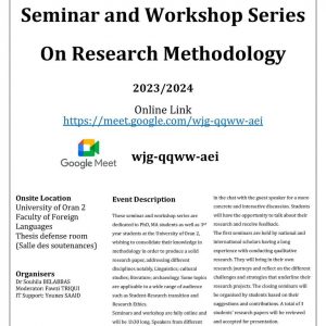 Seminar and Workshop Series On Research Methodology 2023/2024